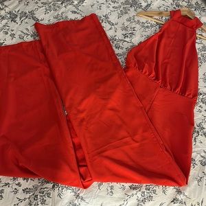 Red sexy jumpsuit